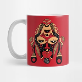 Red and Cream African Mask 7 Mug